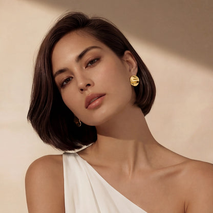 Sculpted Gold Studs
