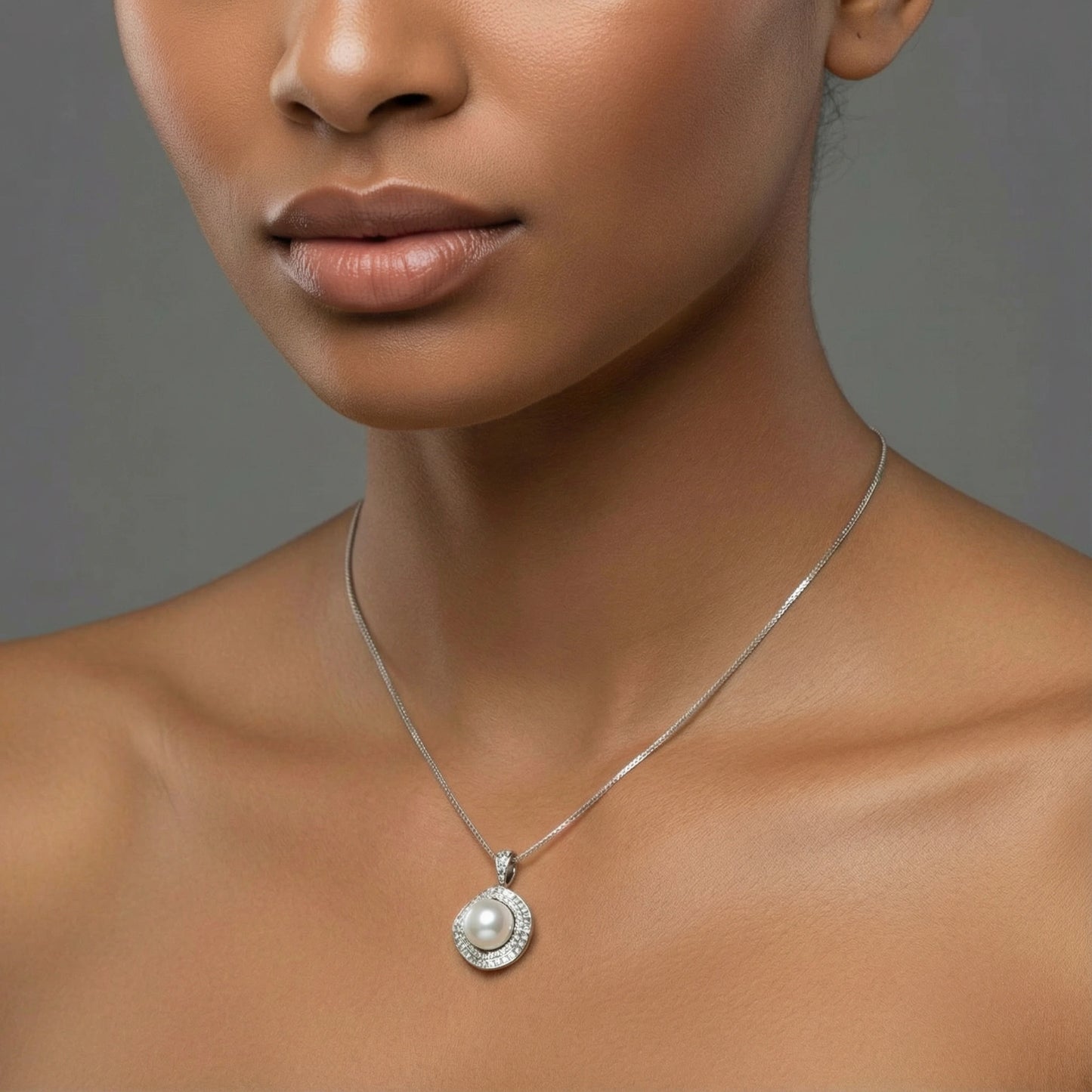 Pearl Halo Pendant Necklace
