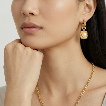 Byzantine Pearl Hoops