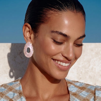 Blush Marble Earrings
